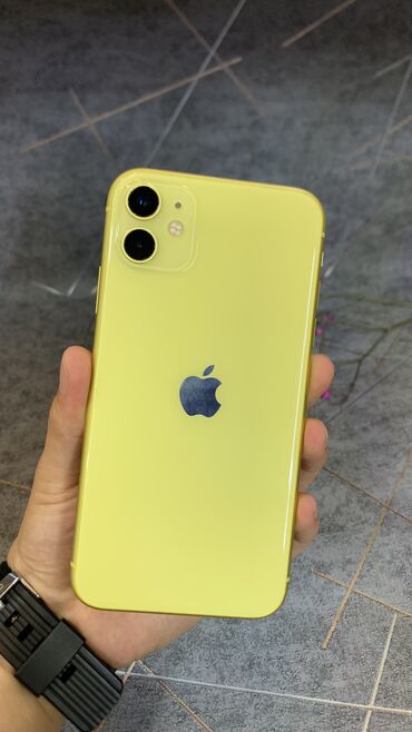 iphone 6 j: IPhone 11, Б/у, 128 ГБ, Желтый, Защитное стекло, Чехол, 87 %