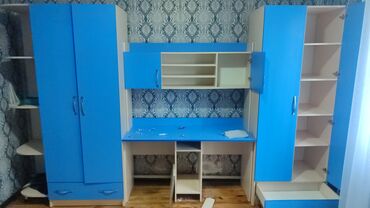 кровать для девочке подростка: Балдар гарнитурасы, Колдонулган, Балдар үчүн, ДСП, түсү - Көгүлтүр, Өзү алып кетүү, Акылуу жеткирүү