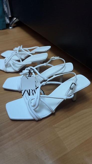 кастум шым: Босоножкалар, 39, 39.5, 40, Zara, Жаңы, түсү - Ак — 1