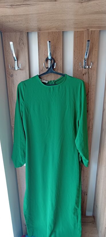 платье зеленое: Вечернее платье, Длинная модель, С рукавами, L (EU 40)