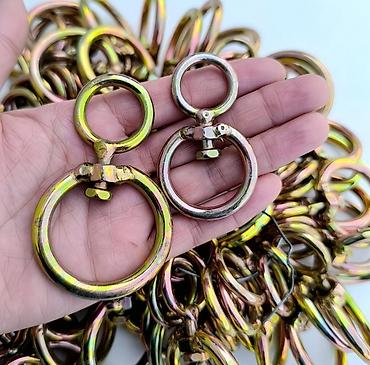 Бекитүүчү элементтер: Металлические поворотные кольца-скобы (D-ring с проушиной) - Тип — 3