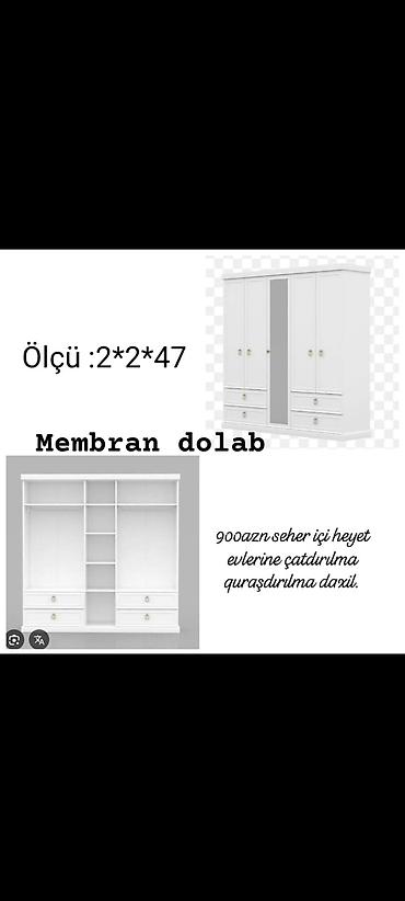 quzu derisi: Membran dolab – geniş həcimli, funksional geyim şkafı. Ağ model: - — 1