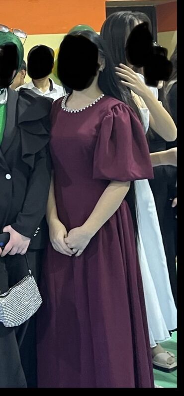 вечернее платье из фатина: Одевала один раз Бордовое вечернее платье в пол - Цвет: насыщенный