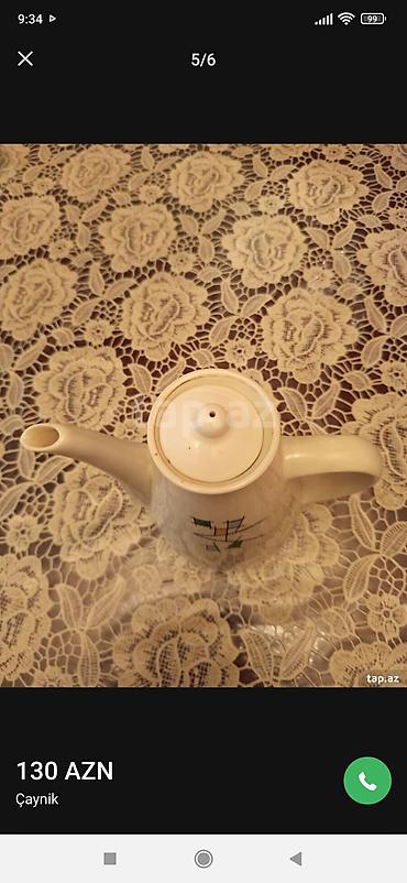 antik samovar alıram: Yeni, rəng - Ağ, Dəm caydanı, Farfor, 2,5 bucket volume l, SSRİ — 1