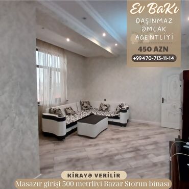 masazirda kiraye evler: Masazırın girişindən 500 metrlik məsafədə Əliağa Vahid küçəsində