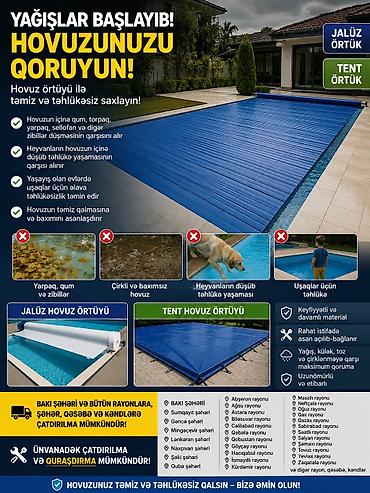 heyvan sekisləri: ❄️ YAĞIŞLAR BAŞLAYIB! HOVUZUNUZU QIŞA HAZIRLAYIN! 🏊‍♂️ Yağış və külək — 2