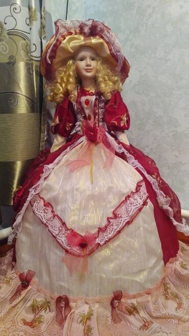 куклы фарфоровые: Фарфоровая коллекционная кукла 80-85см,как зонт,новая