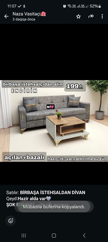 Sifarişlə çarpayılar: Divan, Qonaq otağı üçün, Bazalı, Açılan