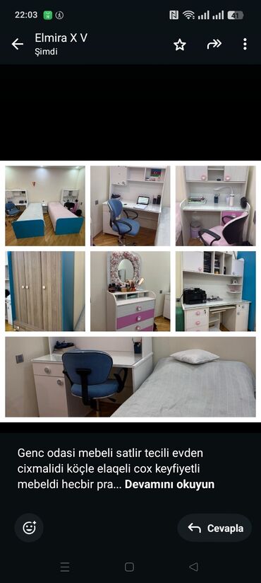 Yataq otağı dəstləri: Genc odasi mebeli satlir tecili evden cixmalidi köçle elaqeli cox