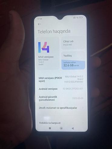 hp g62 fiyat: Poco M3, 64 GB, rəng - Mavi, Barmaq izi — 2