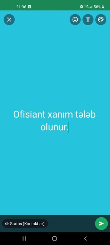 restoran iş: Ofisiant tələb olunur, Restoran, Gündəlik ödəniş, 18-29 yaş, 1-2 illik təcrübə