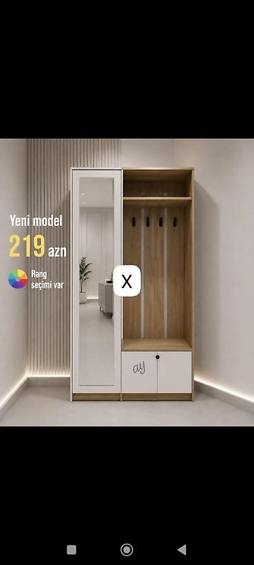 skaf dolab: Yeni model dəhliz dolabı – 219 AZN. - Geniş güzgülü şkaf qapısı - — 1