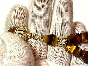 qizil tesbeh: Təsbeh – Təbii Pişik gözü (Tiger’s Eye) daşından - Material: faset — 7