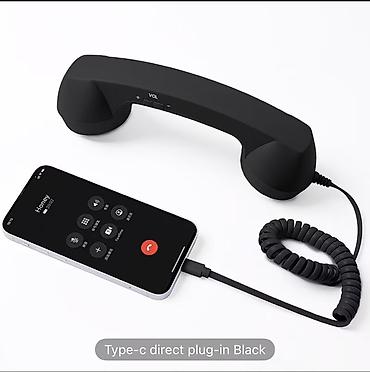 apple studio: Ретро-трубка для смартфона с проводным подключением Type‑C (черная) - — 1