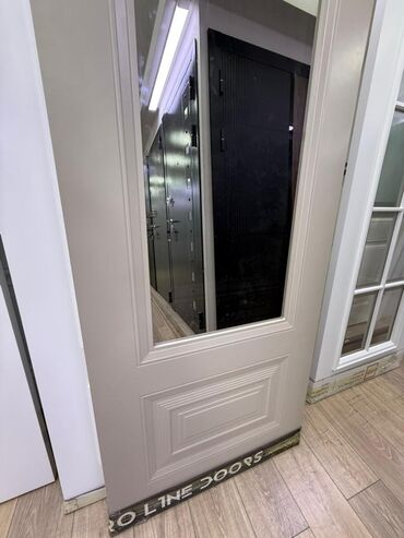 двери с двух сторон из бельгии: Ички эшик айнек менен, МДФ, Күзгүсү менен, түсү - Боз