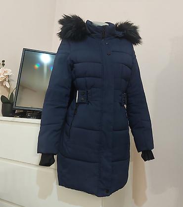lil solid accessories: Ženska zimska jakna/parkа u tamnoplavoj boji. - Topla, duže krojena — 2