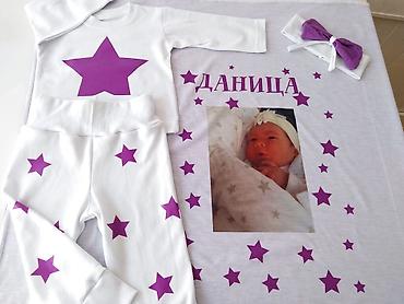 Ostale dečije stvari: Prekrivac za bebe sa stampom pomzelji ime,slika,podaci rodjenja — 9