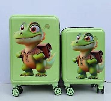 Rančevi, torbe i koferi: Dečiji koferi – set od 2 komada, zeleni, sa motivom malenog — 14