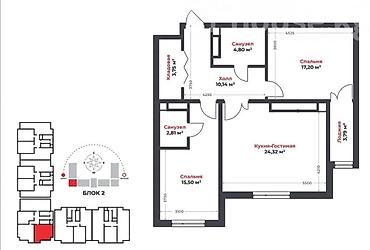 продаю в мкр учкун: Строится, Элитка, 3 комнаты, 82 м² — 1