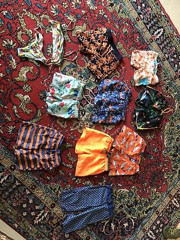 short: Çimərlik geyimləri dəsti – kişi/uşaq şortları və qadın bikini Məhsul — 1