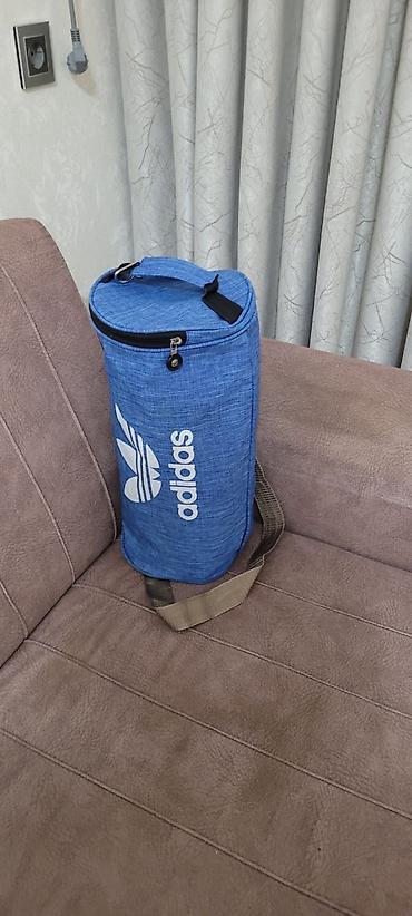 adıdas: Adidas loqolu silindrik çiyin çantası - Rəng: mavi - Forma: silindrik — 2