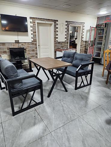 bar otracagi: Modern salon/teras dəsti – 1 stol + 2 kreslo • Tərkib: Dikbucaqlı — 1