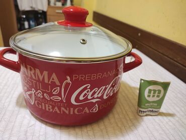 sudoper sa elementom: Metalac (Coca Cola design) duboka serpa Nekoriscena, emajlirana