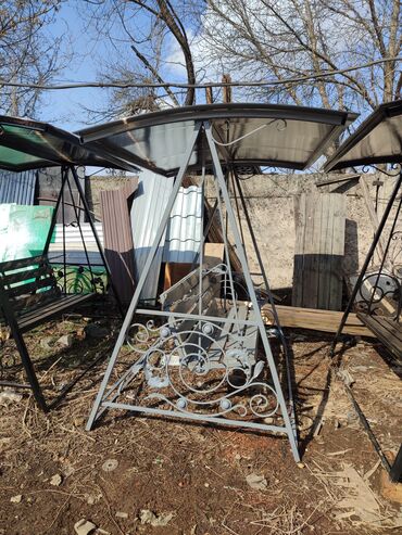 Садовые качели: Садовые качели Металл, Со спинкой, С крышей at lalafo.kg — 7 Садовые качели: Садовые качели Металл, Со спинкой, С крышей — 7