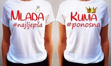 Majice kratkih rukava: Izrada majci po vašoj želji
S.m.l.xl.xxl 2000din
Boja: Bele i Crne — 17