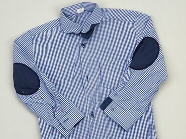 błękitna koszula oversize: Koszula 3-4 lat, stan - Idealny, wzór - Kratka, kolor - Błękitny