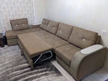 декоративные наволочки для диванных подушек: Модульный диван, цвет - Коричневый, Б/у