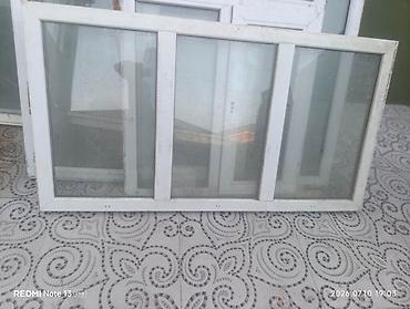 qapi pencere setkalari: PVC pəncərə çərçivəsi, 3 bölməli - Material: ağ PVC profil - Şüşə — 1