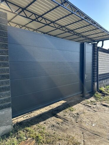 Откатные ворота: Откатные ворота с калиткой и навесом - Тип: откатная конструкция на at lalafo.kg — 5 Откатные ворота: Откатные ворота с калиткой и навесом - Тип: откатная конструкция на — 5