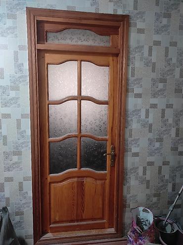 taxta tavan: Ağac interyer qapıları – şüşəli model - Material: təbii ağac karkas — 2