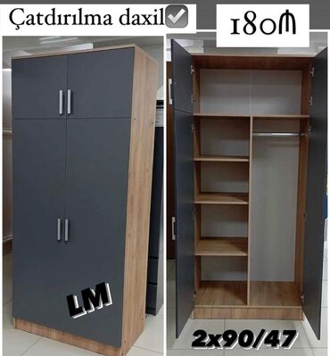 Dolablar: *Çatdırılma+quraşdırılma xidməti şəhər daxili pulsuz* 📌 *İki qapılı