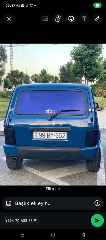 QAZ: LADA Niva (3 qapılı SUV), mavi rəng. Xüsusiyyətlər və təchizat: -