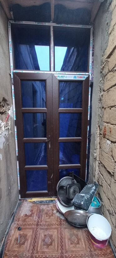 Plastik pəncərələr: Yeni İkiqat şüşə paketi Plastik pəncərə, Еni: 80 sm, Uzunluğu: 200 sm, Pulsuz quraşdırma — 3