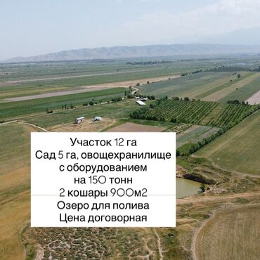 продается орошаемая земля в жайылско районе алтыр будёновка 5 40 гектар цена договорная с довой проблем нету оформление сразу: 1200 соток, Для бизнеса, Красная книга, Тех паспорт, Договор купли-продажи