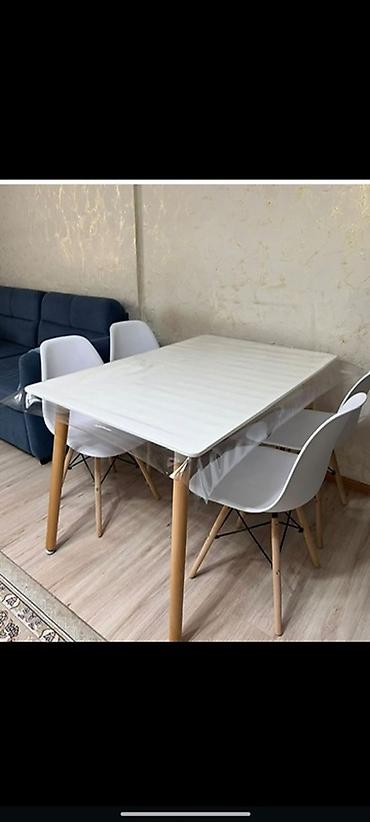 study table: Кухонный стол и стул, Новый, Платная доставка, Самовывоз, цвет - Белый — 2