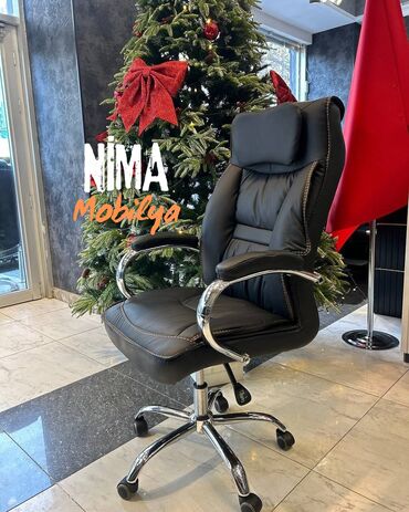 Ofis və oyun kresloları: Yeni, Təkərli, Qolları tənzimlənir, Dəri — 1