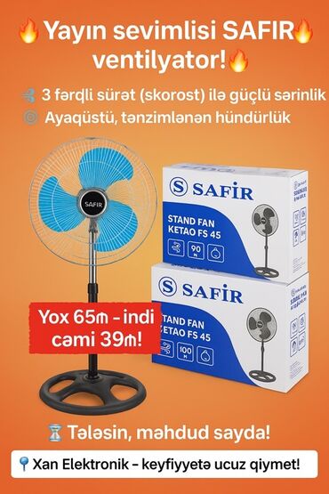Ventilyatorlar: Ventilyator Yeni, Döşəməüstü, Pərli, Kredit yoxdur, Ünvandan götürmə
