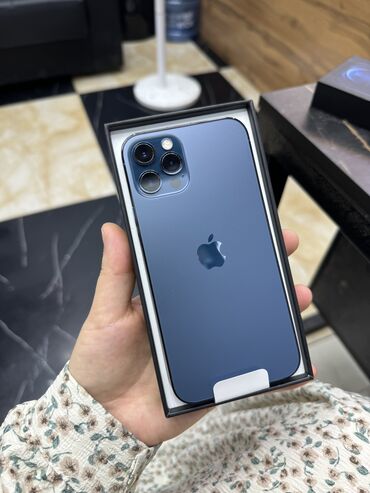 iphone 12 синий: IPhone 12 Pro, Жаңы, 256 ГБ, Көк, Заряддоочу түзүлүш, Кабель, Куту, 100 %