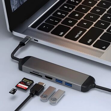 Адаптеры питания для ноутбуков: Хаб Wiwu Alpha 521H 2*USB3.0+Type C cable+HDMI+SD+TF Арт.1670