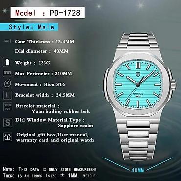 Ručni satovi: PAGANI DESIGN PD-1728 - 40mm - Roze zlatna / Crna PAGANI DESIGN — 7