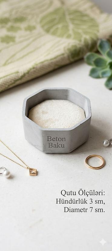 Mücrülər: Beton Baku dekorativ üzük və bəzək-qutu - Material: beton korpus, iç — 1