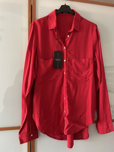 Košulje: L (EU 40), Jednobojni, bоја - Crvena