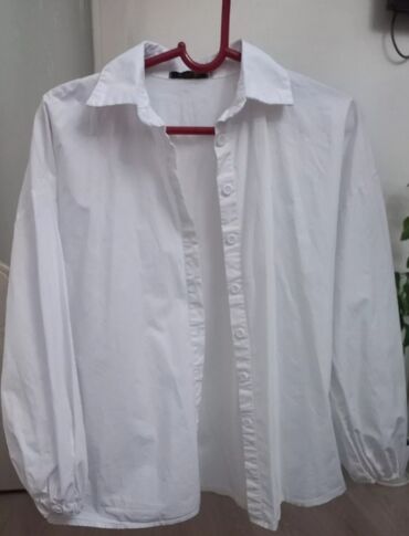 длинная белая блузка: Блузка, Однотонный