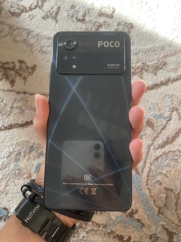 раскладные кнопочные телефоны: Poco X4 Pro 5G, Колдонулган, 128 ГБ, түсү - Кара, 1 SIM