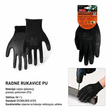 KMT Crna PU rukavice 9368930 Opis: - Radne zaštitne rukavice od crnog