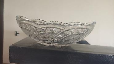 kasmetika qabi: Şüşə/kristal ayaqlı meyvə və şirniyyat qabı 1 eded - Material: şəffaf — 6